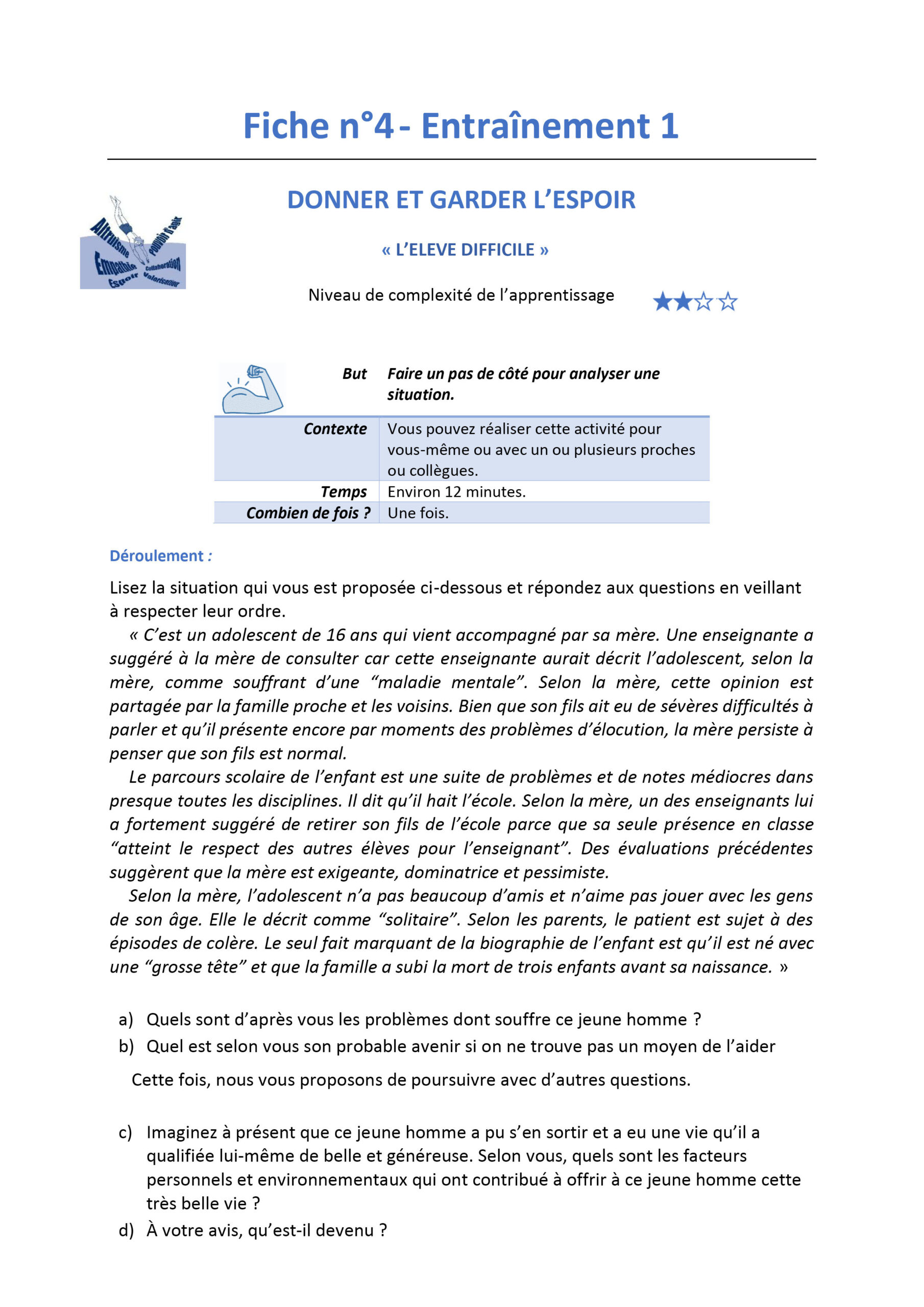 Fiche 3 - Entraînement 1