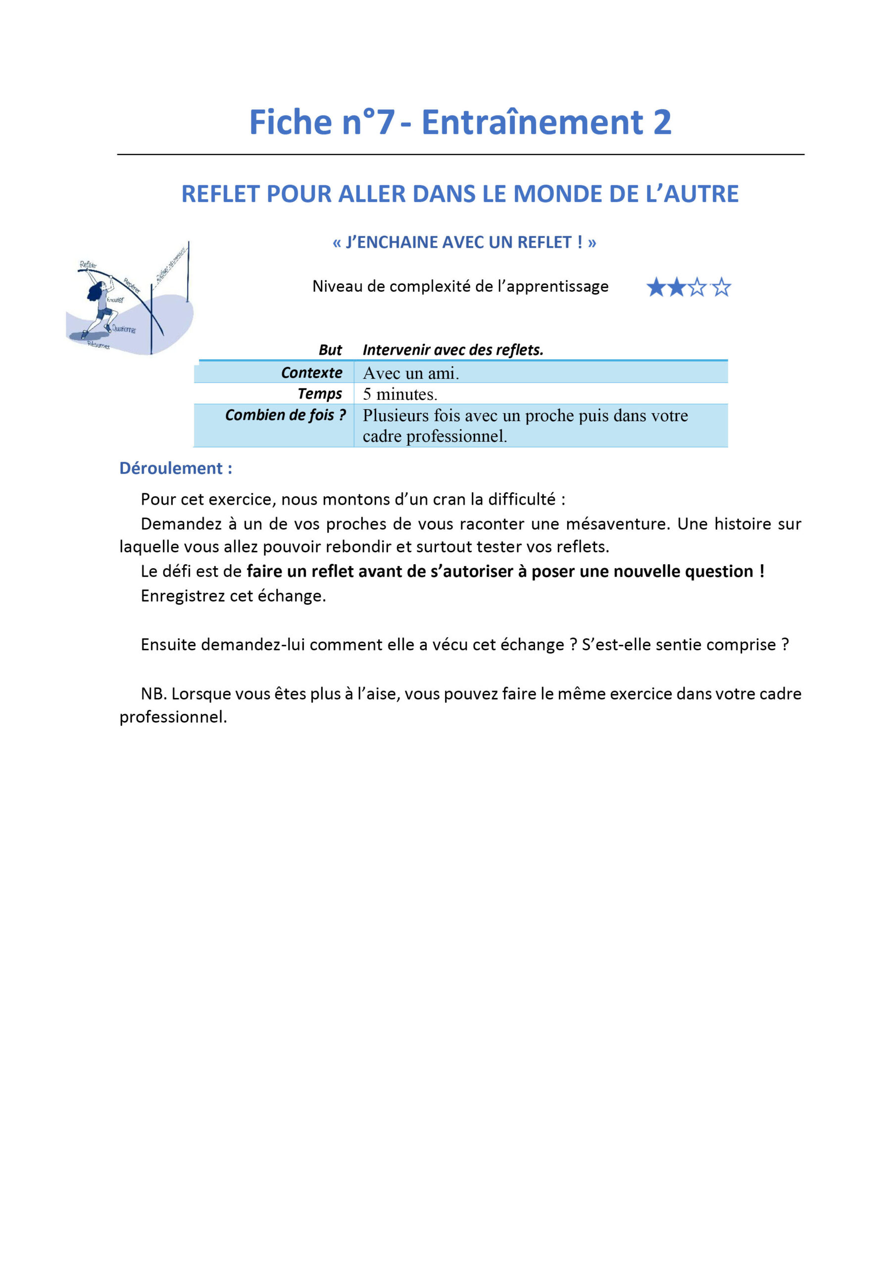 Fiche 6 - Entraînement 1 / Alternatif